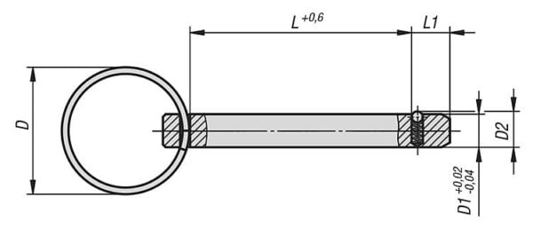 Locking Pin with Key Ring K0365