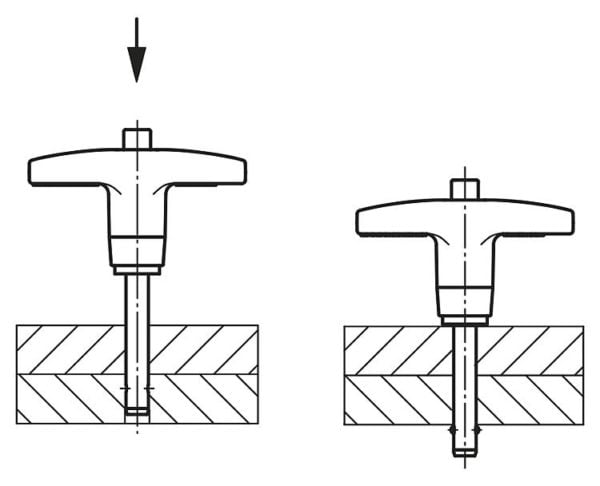 KIPP Ball Lock Pins T-Grip K0366