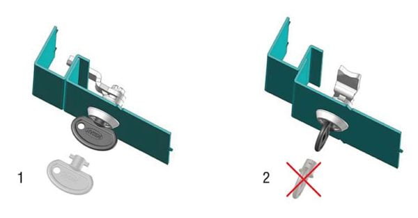 Quarter-turn security locks K0524