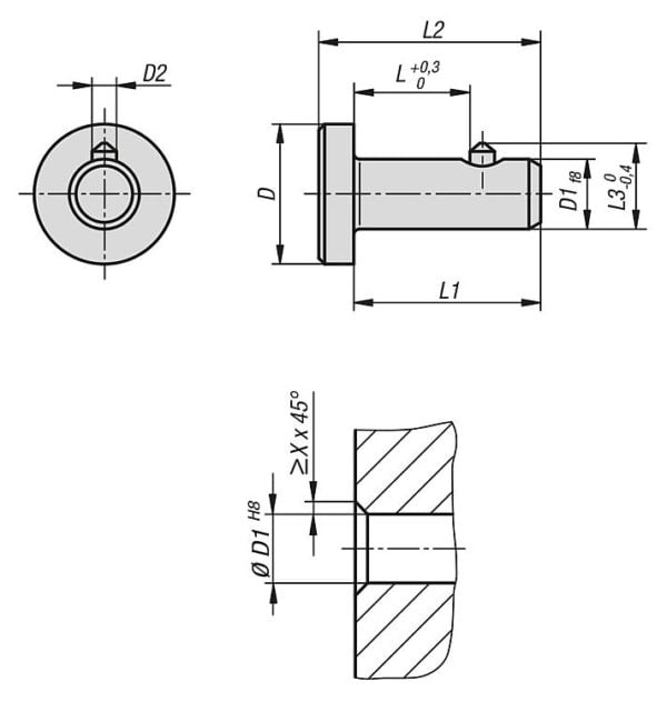 KIPP Locking pins with axial lock K0772