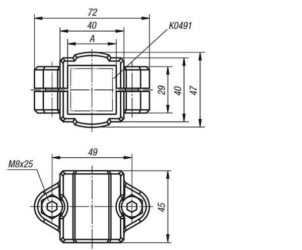 Tube Clamps Straight K0481