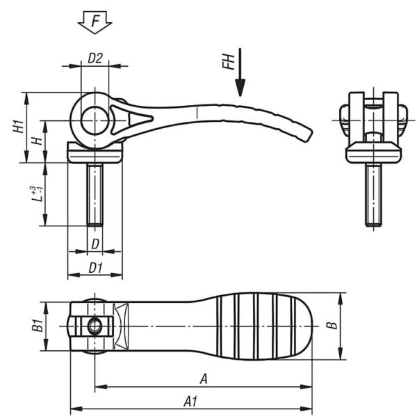 K0646 Cam Levers, plastic handle (Inch)