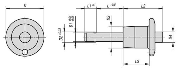 Ball Lock Pins with Mushroom Knob K0641