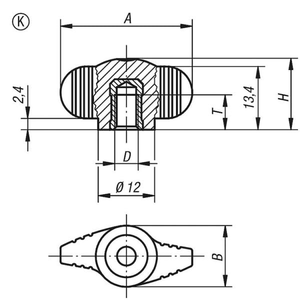 Wing grips "Miniwing" - K0274 Inch